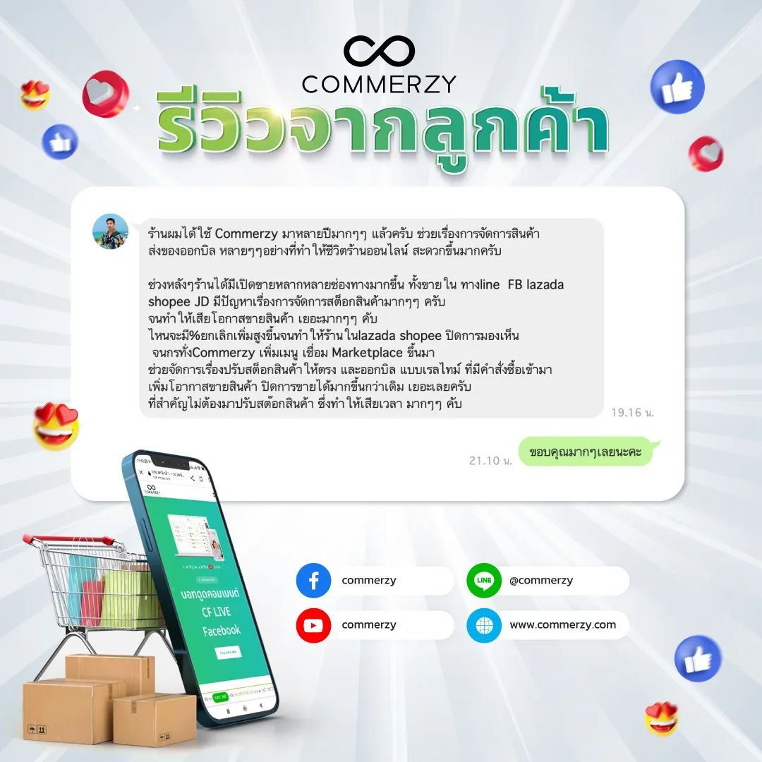 รีวิวลูกค้า ใช้งาน Marketplace