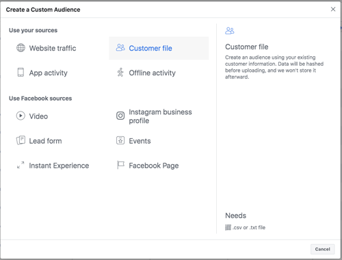 Custom Audience - Customer File